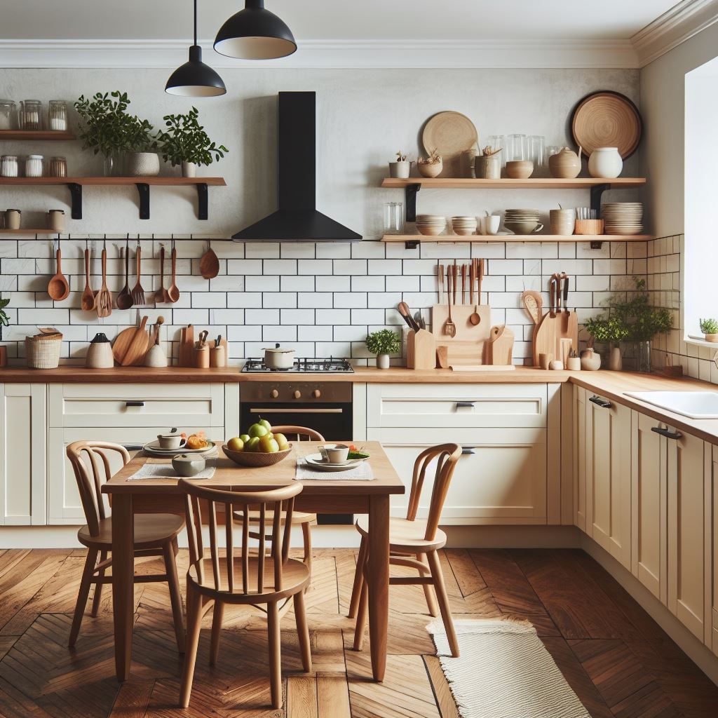 beige and white kitchen colour combo