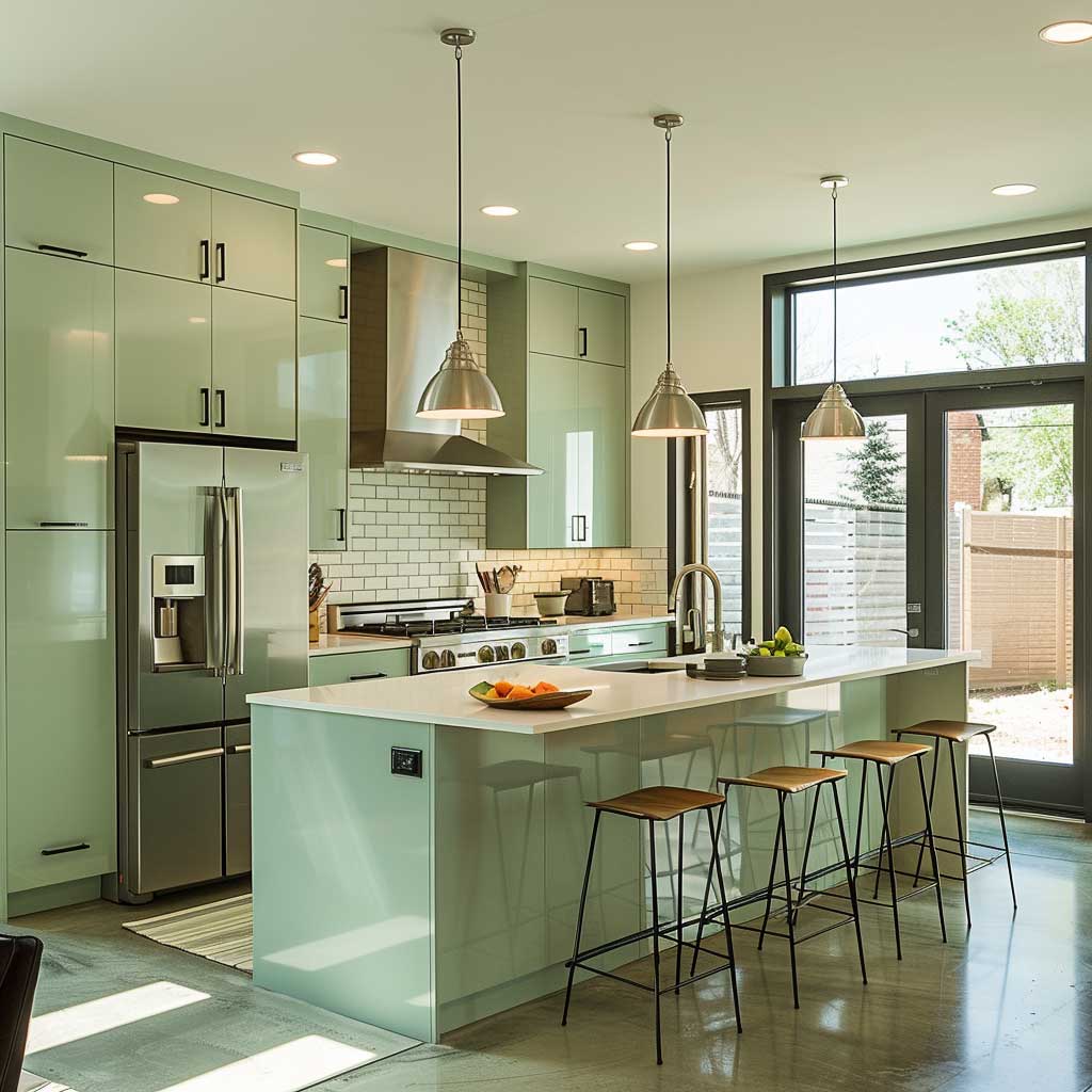 Pastel Green and Cream Kitchen Colour Combinations