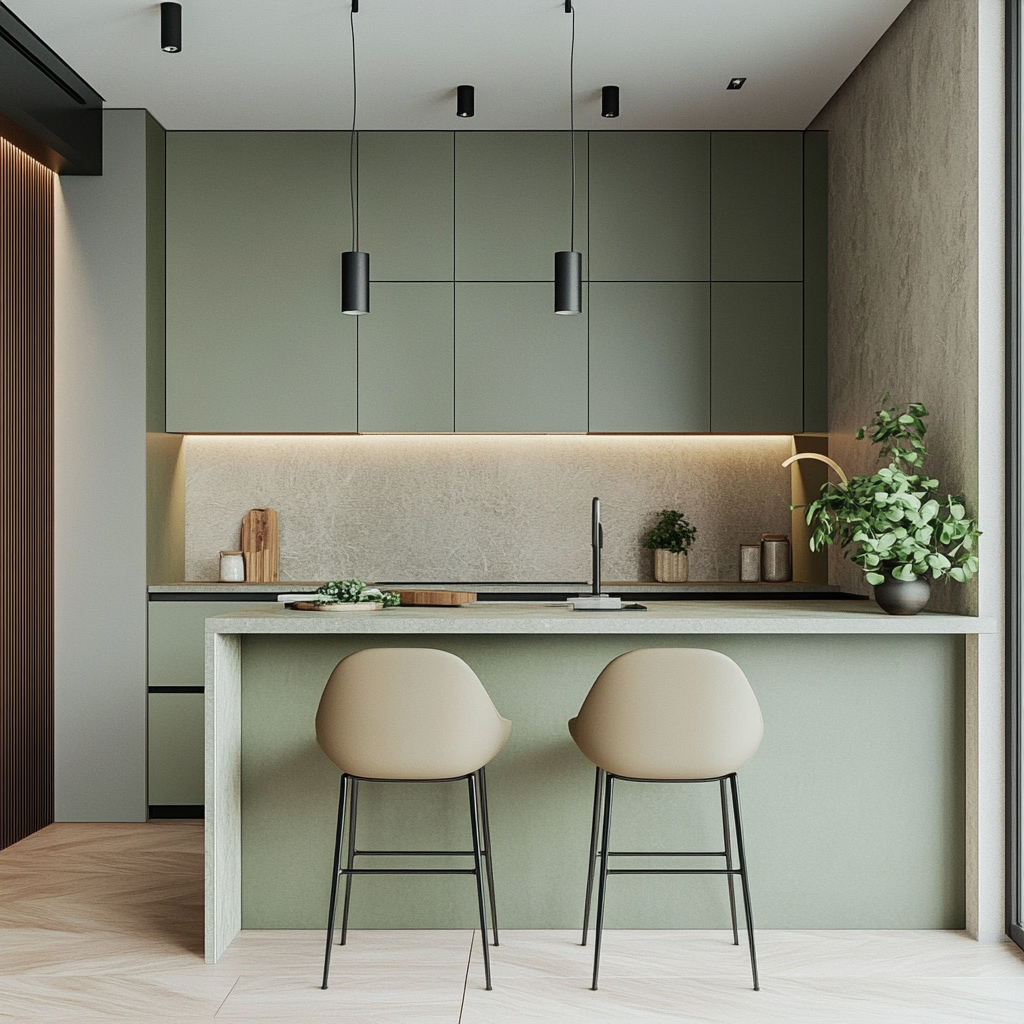 Olive Green and Beige Kitchen Colour Combinations