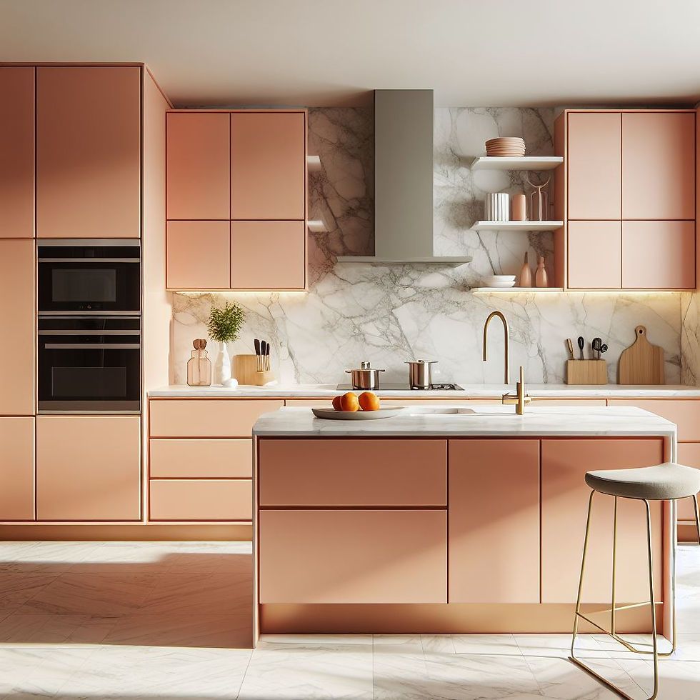 Peach and White Kitchen Colour Combinations