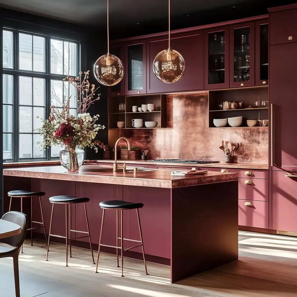Burgundy and Gold Kitchen Colour Combinations